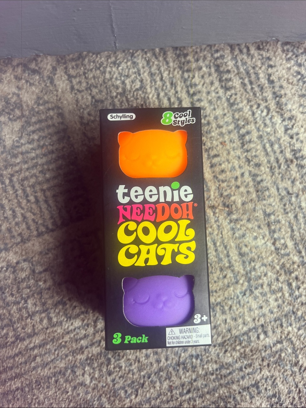 Needoh teenie cool cats - purple orange pink